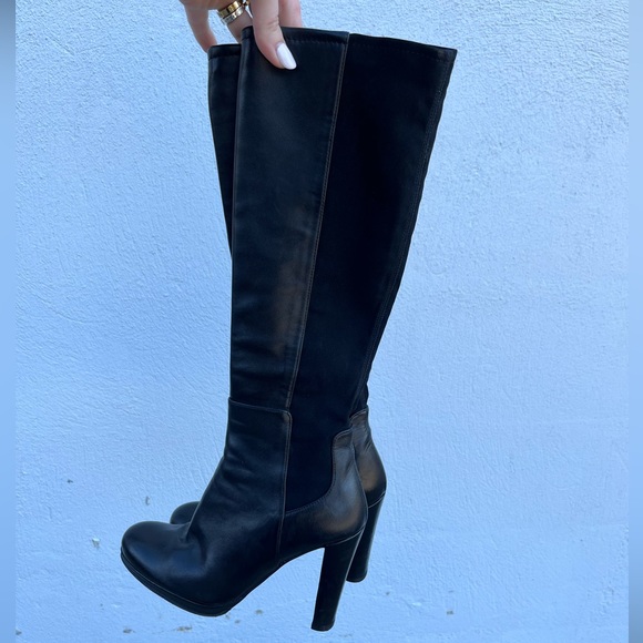 Stuart Weitzman 50/50 Leather heel boots Size 5 - Picture 1 of 5